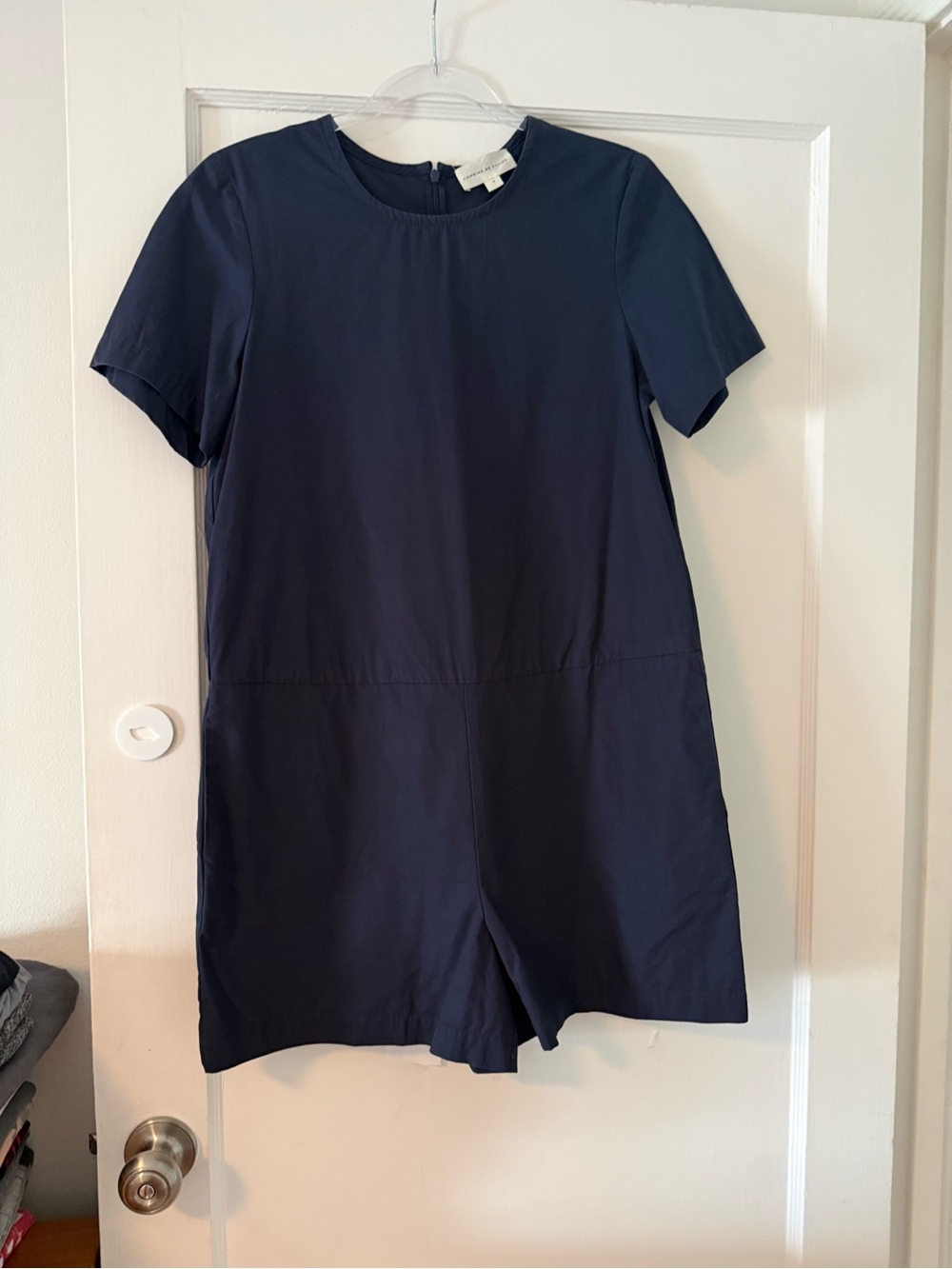 Navy Short-Sleeve Romper